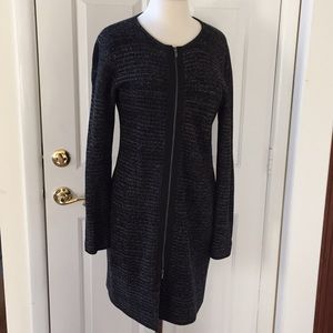 Talbots unlined long zippered sweater coat
